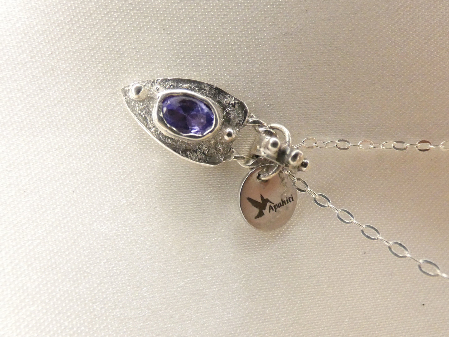 Collier tanzanite argent massif
