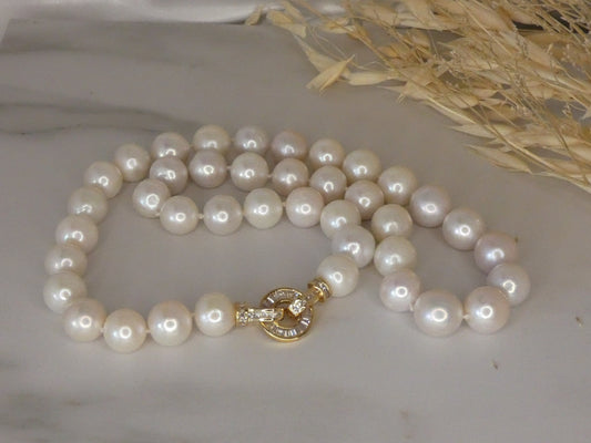 Collier de perle de culture Edison Blanche 12mm