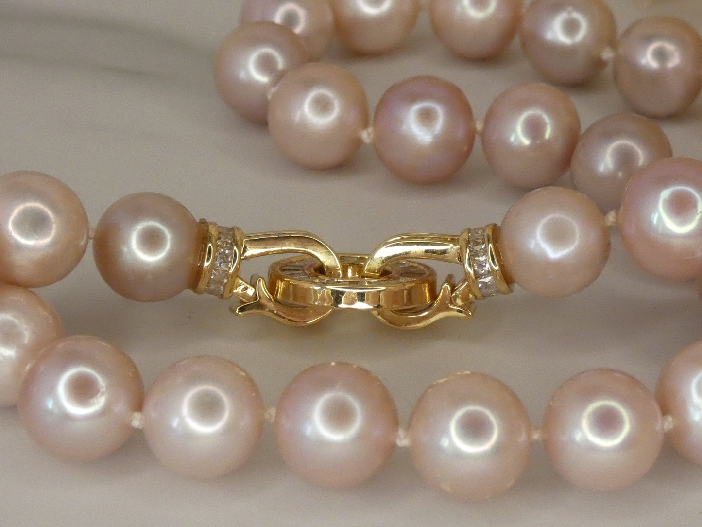 Collier de perle de culture Edison rose 12mm