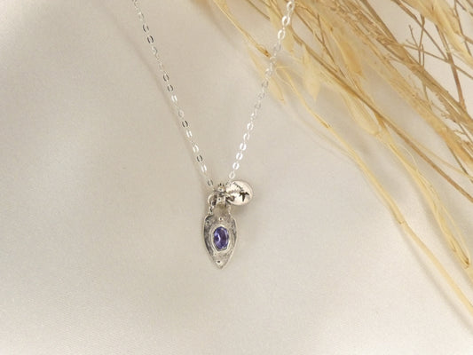 Collier tanzanite argent massif