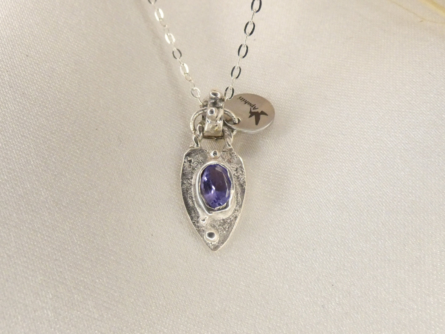 Collier tanzanite argent massif