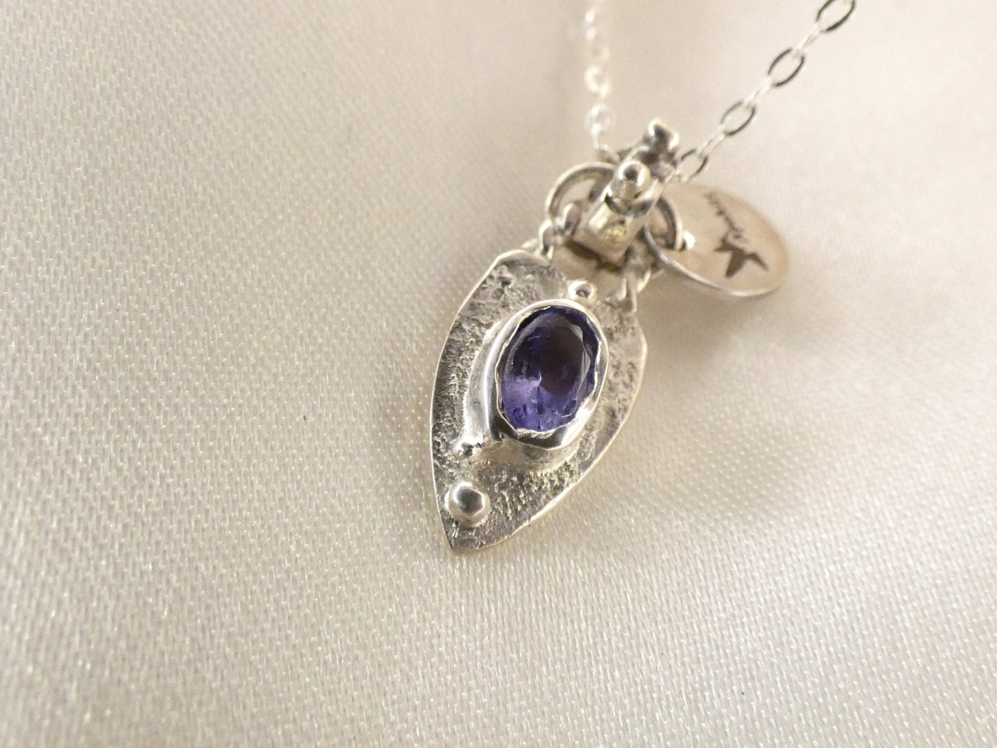 Collier tanzanite argent massif