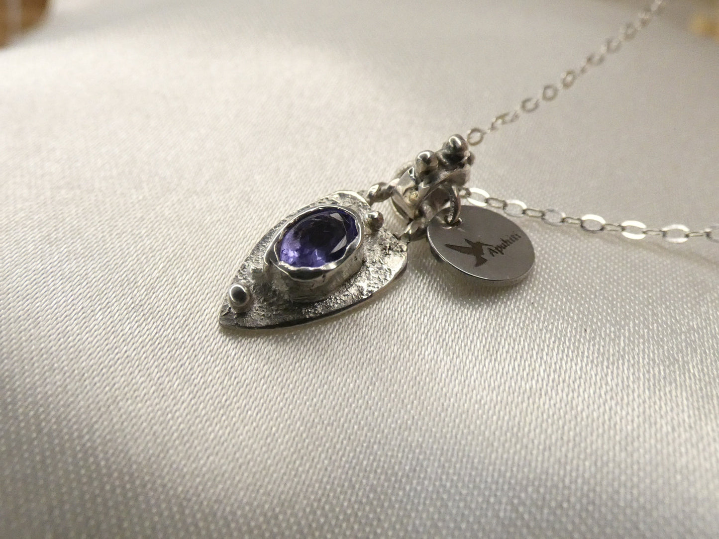 Collier tanzanite argent massif